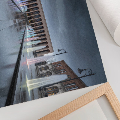 Lámina para cuadro Fuentes y arquitectura con iluminación moderna