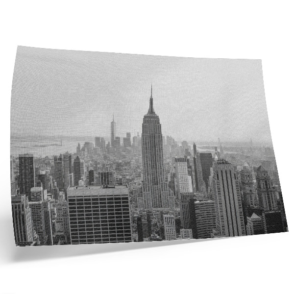 Arte de pared Panorama metropolitano moderno en blanco y negro