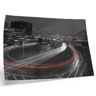 Póster Movimiento dinámico de las luces de la ciudad nocturna