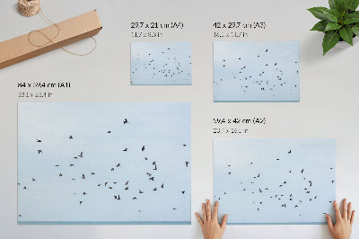 Arte de pared Una bandada de pájaros sobre el mar azul
