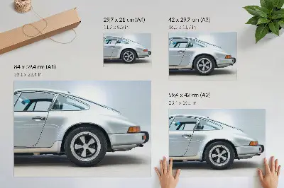 Póster de coche deportivo clásico diseño con estilo elegante y chic