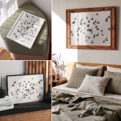 Póster Aves en vuelo. Elegantes armonías en blanco y negro.