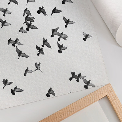 Póster Aves en vuelo. Elegantes armonías en blanco y negro.