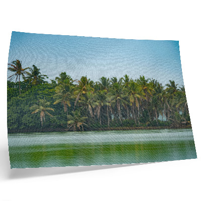 Póster Palmeras tropicales, aguas tranquilas, cielo armonioso