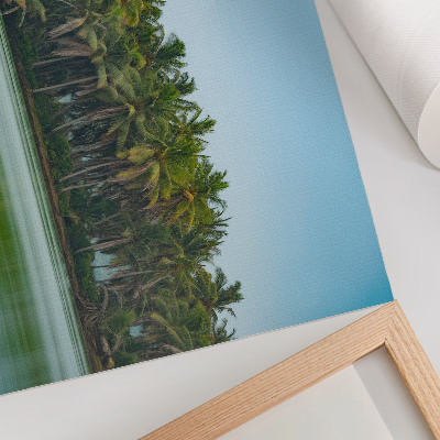 Póster Palmeras tropicales, aguas tranquilas, cielo armonioso
