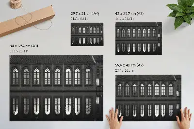 Arte de pared diseño arquitectónico de simetría y reflejo elegante