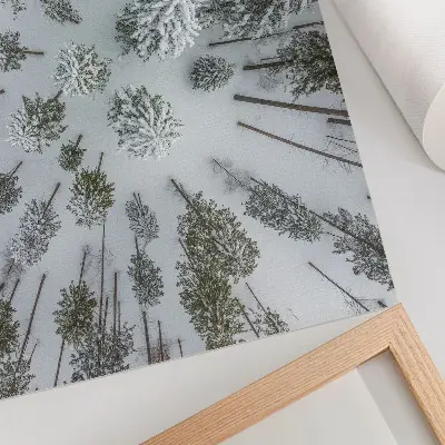 Lámina para cuadro diseño de bosque invernal minimalista