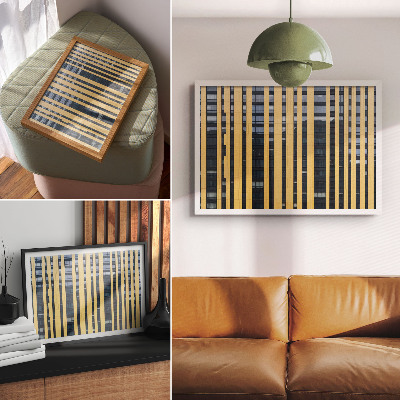 Arte de pared Contraste de simetría moderna de amarillo y azul