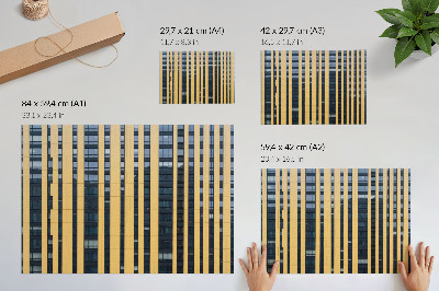 Arte de pared Contraste de simetría moderna de amarillo y azul