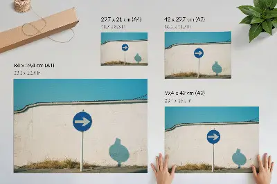 Lámina para cuadro diseño minimalista sobre pared blanca
