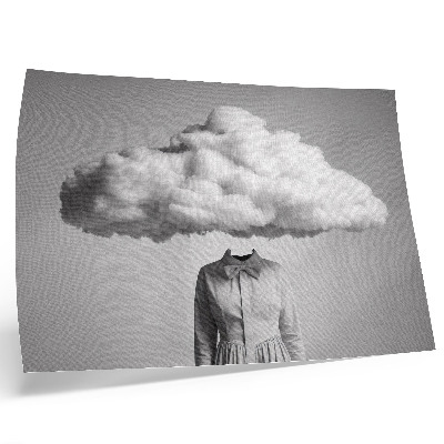 Lámina para cuadro Motivo surrealista minimalista: nube blanca