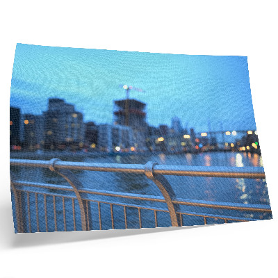 Arte de pared El paseo marítimo de la ciudad al atardecer con luces borrosas