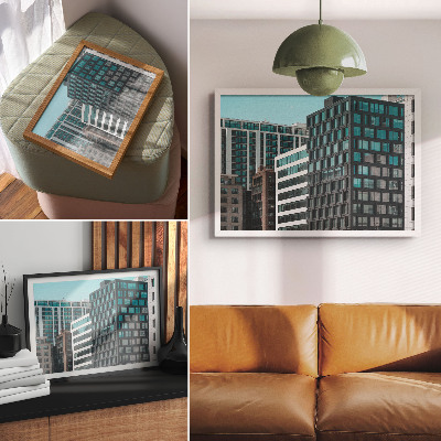 Póster Edificios modernos, armonía geométrica del vidrio