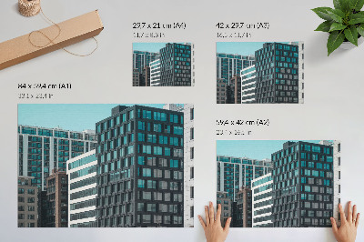 Póster Edificios modernos, armonía geométrica del vidrio
