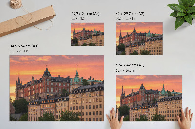 Arte de pared Puesta de sol, edificios con encanto, ambiente histórico