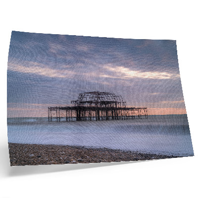 Póster Estructura rústica junto al mar en paz