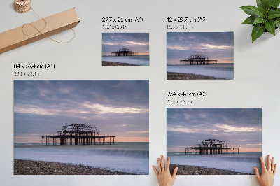 Póster Estructura rústica junto al mar en paz