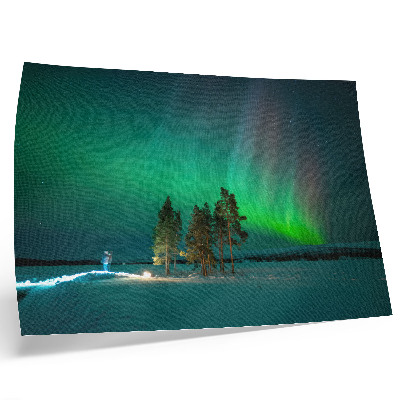 Arte de pared La magia de las auroras boreales, colores deslumbrantes y un ambiente de paz.