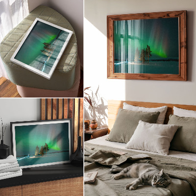 Arte de pared La magia de las auroras boreales, colores deslumbrantes y un ambiente de paz.