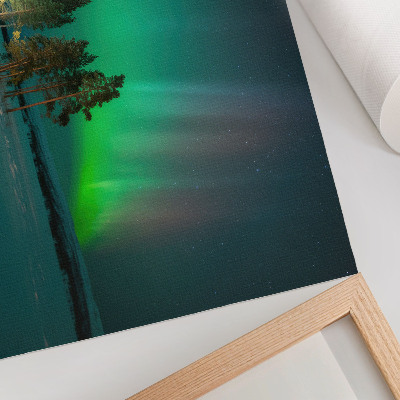 Arte de pared La magia de las auroras boreales, colores deslumbrantes y un ambiente de paz.