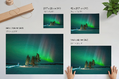 Arte de pared La magia de las auroras boreales, colores deslumbrantes y un ambiente de paz.