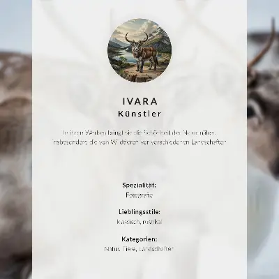 Póster ciervos con prados brumosos y bosque de fondo
