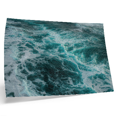 Póster Olas oceánicas turquesas con espuma blanca