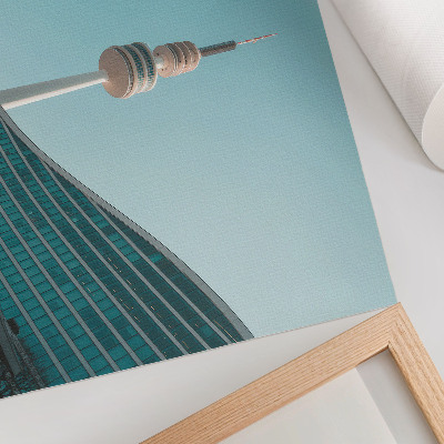 Arte de pared Torre moderna de la ciudad con cielo azul