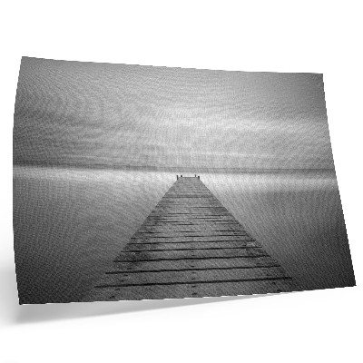 Póster Muelle monocromático, superficie tranquila, elegancia.