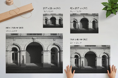 Arte de pared arquitectura elegante con arcos clásicos y sombras