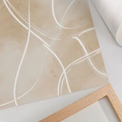 Arte de pared líneas armoniosas con colores delicados para un ambiente de paz