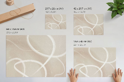Póster Ondas beige sutiles y líneas delicadas