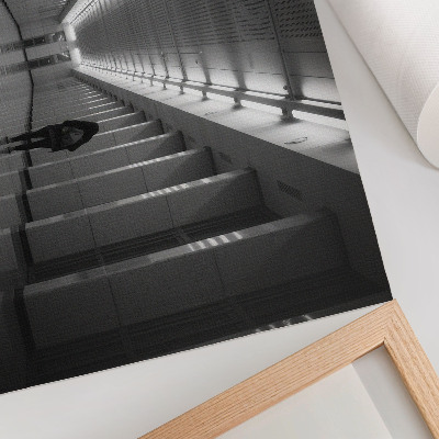 Arte de pared Pasillo monocromático con columnas