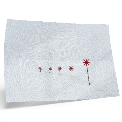 Póster Estrellas minimalistas blancas y rojas de invierno