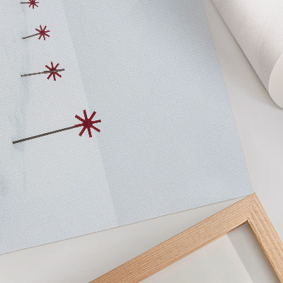 Póster Estrellas minimalistas blancas y rojas de invierno