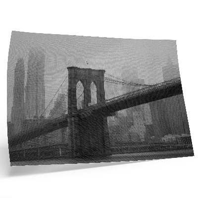 Lámina para cuadro El puente y la ciudad en tonos grises, paz y elegancia.