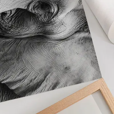 Póster de elefante monocromático con detalles minimalistas y elegantes