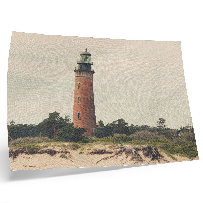 Póster Faro, arena, árboles, armonía de la naturaleza