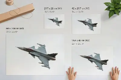 Lámina para cuadro avión de combate moderno volando en el cielo