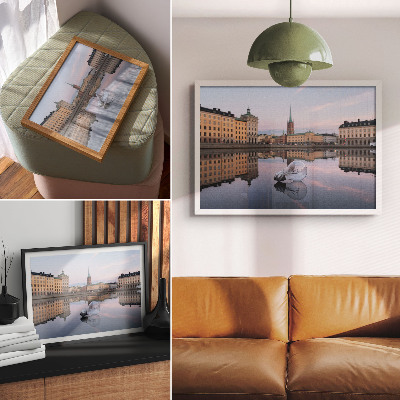 Póster Reflejos de edificios en tonos pastel