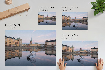 Póster Reflejos de edificios en tonos pastel