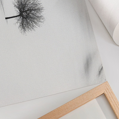 Arte de pared Motivo de armonía en un paisaje minimalista de árboles invernales
