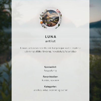 Lámina para cuadro Montañas pintorescas y un otoño colorido