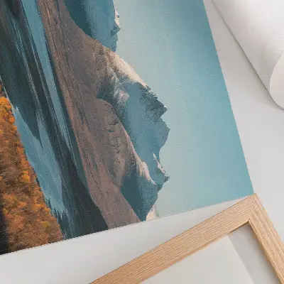 Lámina para cuadro montañas pintorescas con colores otoñales