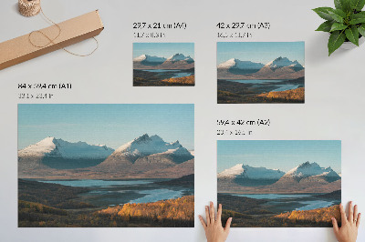 Lámina para cuadro Montañas pintorescas y un otoño colorido