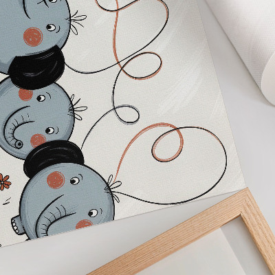 Póster Elefantes con globos, limpieza, diversión, alegría