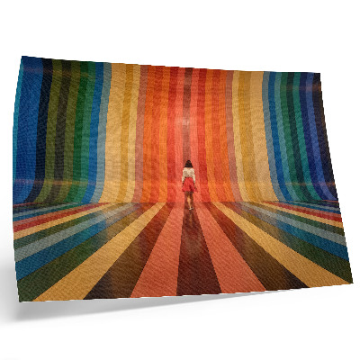 Lámina para cuadro Espacio de inspiración de figuras con rayas de colores