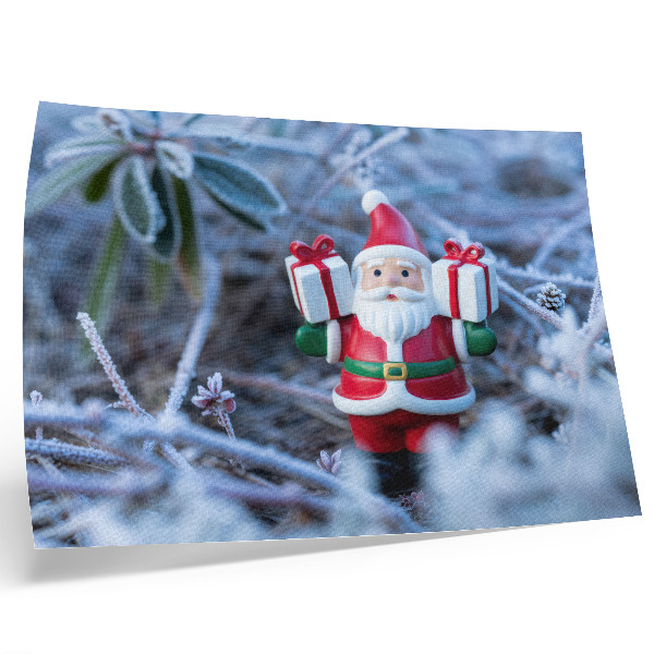 Arte de pared Papá Noel con regalos en un entorno invernal