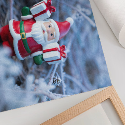 Arte de pared Papá Noel con regalos en un entorno invernal