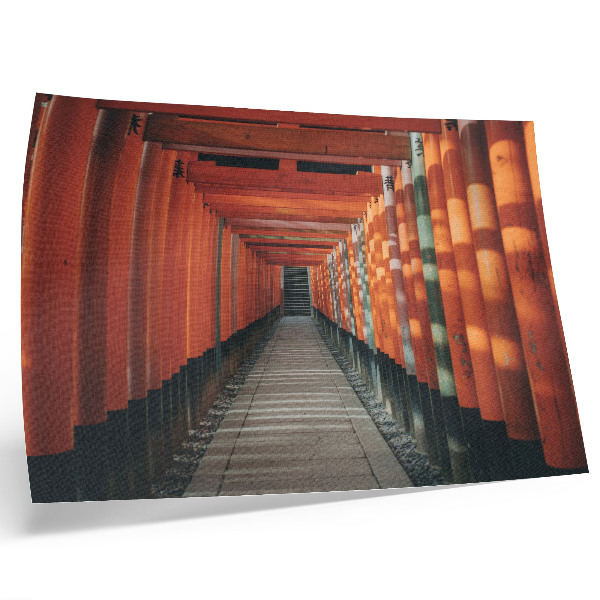Arte de pared Columnas de túnel naranja simetría profundidad